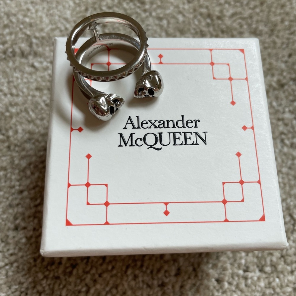 Alexander Mcqueen Double Skull Double Stack Ring - image 2